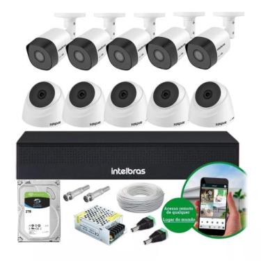 Imagem de Kit 10 Cameras 1120 Dvr Mhdx 1016 Completo Com Hd 2TB - intelbras