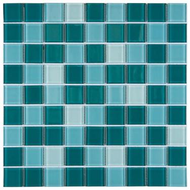 Imagem de Pastilha de Vidro MIX7 - MISC GREEN WHITE 29,2x29,2cm - Glass Mosaic