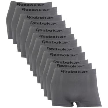 Imagem de Kit 12 Cuecas Boxer Masculina Reebok Classic Original Lisa, Cinza, M