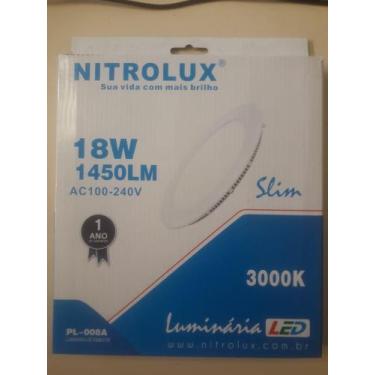 Imagem de Painel LED 18w 3000k redondo embutir BIV 30 - Nitrolux