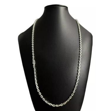 Imagem de Cordão 4Mm Cadeado Banhado A Prata 925 - Tojoia18K