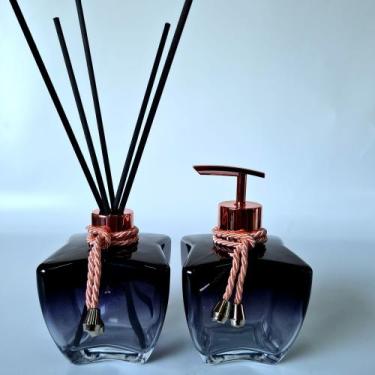 Imagem de Kit Lavabo, Saboneteira E Difusor - R&A, Estrela Preto Dgd Rosê