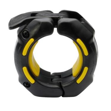 Imagem de Presilha Lock Press One para Barra Olímpica Rythmoon, Preto, Amarelo