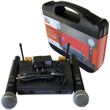 Imagem de Microfone sem fio uhf duplo de mão maleta profissional - TEMTEC