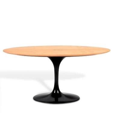Imagem de Mesa Saarinen Oval Freijó 198x122cm - Base Preta - mgsaarinen