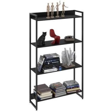 Imagem de Estante Livreiro Dynamica Industrial 80cm 4 Prateleiras C08 Preto Ônix