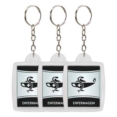 Imagem de Kit De 10 Chaveiros Acrílicos 3x4cm Para Lembrancinha Enfermagem Saúde