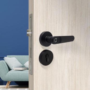 Imagem de Fechadura Smart Com Biometria Digital De Embutir Preta Sl135 - PAPAIZ