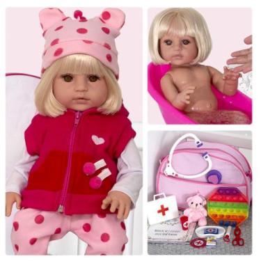 Imagem de Baby Loira Menina Princesa C Bolsa Maternidade - Cegonha Reborn Dolls