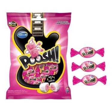Imagem de BALA POOSH TUTTI FRUTTI COM RECHEIO DE CHICLETE PACOTE 500g ARCOR