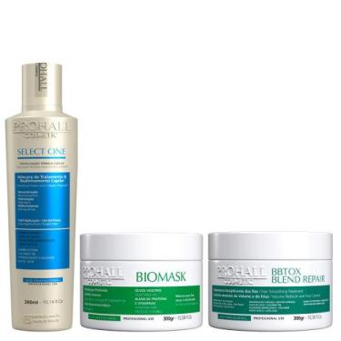 Imagem de Progressiva Select One 300ml + Máscara Biomask 300g + Botox Blend Repa