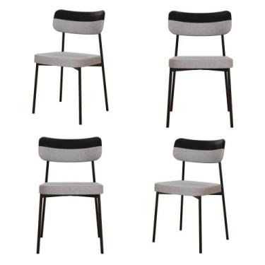 Imagem de 4 Un. Cadeira Fixa Estofada Mynna Tecido Meclado - Compace