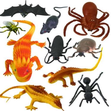 Imagem de Kit 10 Insetos Brinquedo Bichos Infantil Menino Pegadinhas - toys