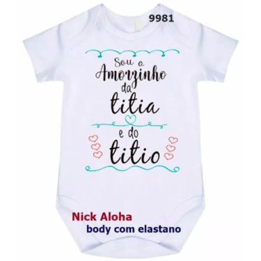 Imagem de Body  bebê sou o amorzinho da titia e do titio cód 9981 - NICK ALOHA, 