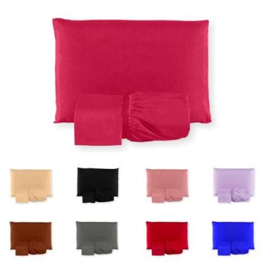 Imagem de Jogo Lençol Solteiro 2 Peças Com Elástico Para Cama Box Liso - RT ENXO