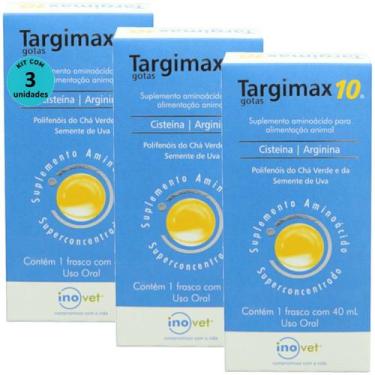 Imagem de Targimax 10 Suplemento Animal 40ml Kit Com 3 - Inovet