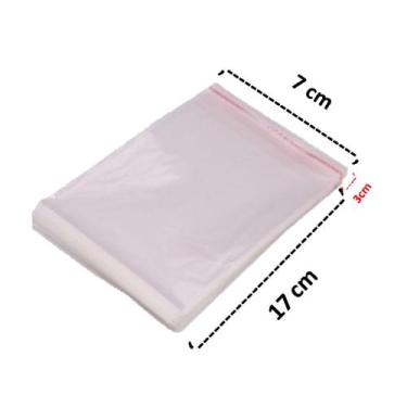 Imagem de Saco Adesivado Saquinho Plástico Transparente 7x17 100 Unidades - F.S.