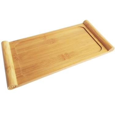 Imagem de Bandeja de mesa Arlai (10,63 x 5,12 x 0,39 polegadas/C x L x A) saborosa pequena de bambu Gongfu 27 x 13 x 1 cm