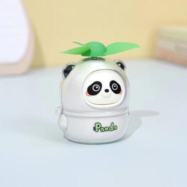 Imagem de YZYOE Mini ventilador de panda recarregável, decoração de mesa de animais fofos de verão, ventilador portátil de mesa pequeno, mesa, estante de cabeceira, ventilador de brinquedo pequeno montado no