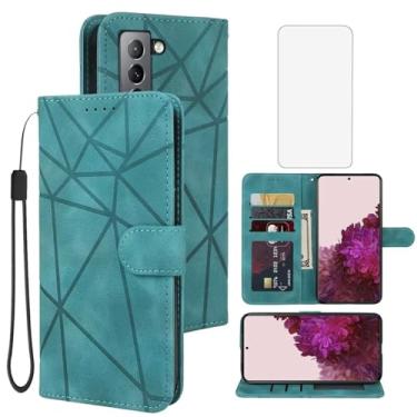 Imagem de Tothedu Capa carteira para Galaxy S22 Plus/Samsung S22+ 5G SM-S906U com protetor de tela de vidro temperado, suporte de couro flip para cartão de crédito, alça para celular para Samsung Galaxy S22+,