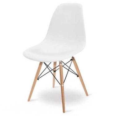 Imagem de Cadeira Charles 1102 em Polipropileno e Base Madeira OR Design Cor Branco