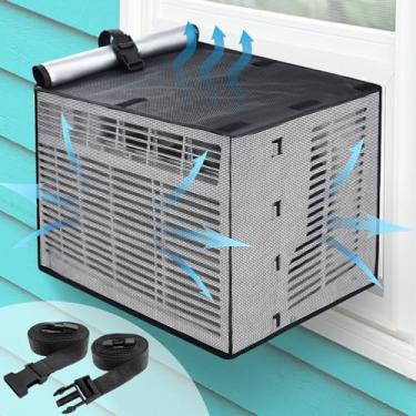 Imagem de Amerbro Capa de Ar Condicionado para Janela Externa 79,5 cm L x 57,5 cm P x 46,5 cm A, Proteção contra Poeira, Água e Neve, Resistente a UV, Fácil de Instalar