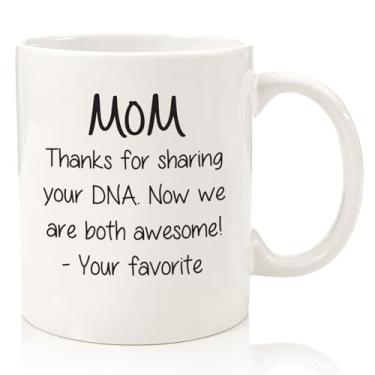 Imagem de Caneca de café engraçada Mom Thanks For Sharing Your DNA - Presentes de mordaça para mãe - Melhores presentes para mãe de filha, filho, criança, criança - Ideia única de presente de aniversário para