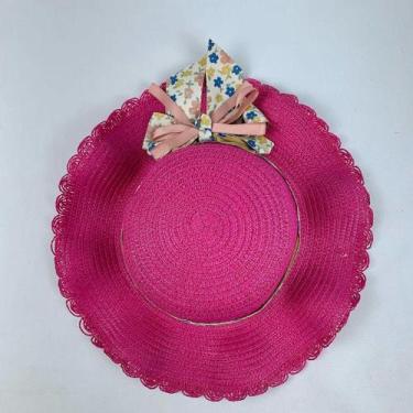 Imagem de Chapéu Infantil Menina De Palha sintética Com Laçinho Moda Verão - LF,