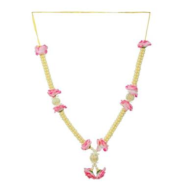 Imagem de Guirlanda de fitas artificiais de rosas Mala grande para Ídolo-Mala com contas para estátuas de Deus, acessórios Pooja Sringar, artigos Ornamento para decoração tradicional indiana Ganesha (tamanho: