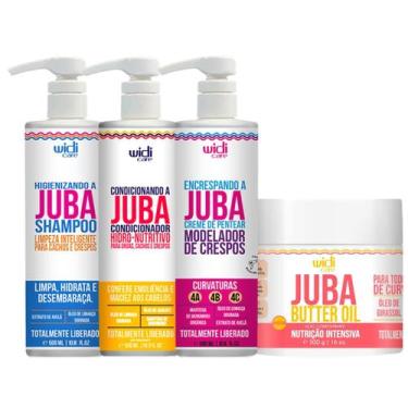 Imagem de Kit Juba Shampoo Condicionador Mascara Butter Oil E Encrespando A Juba