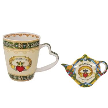 Imagem de Royal Tara Conjunto de cozinha celta Claddagh - canecas de café, suportes para saquinhos de chá, lata de 50 saquinhos de chá - Presente feito na Irlanda (suporte para caneca e saquinho de chá)