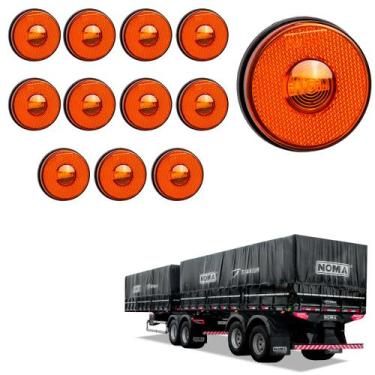 Imagem de 12 Lanterna Lateral Noma LED Âmbar 85mm Saída Fios - DW Componentes