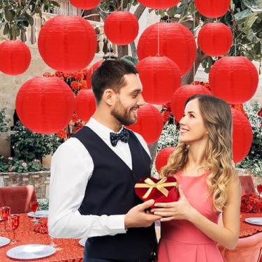 Imagem de Lanternas de papel 25,4 cm para o Ano Novo Lunar 2026, Decorações de Ano Novo Chinês, Decoração de Casa de Aniversário de Casamento, Luzes de Lanterna de Papel Chinesa Japonesa Penduradas (conjunto de