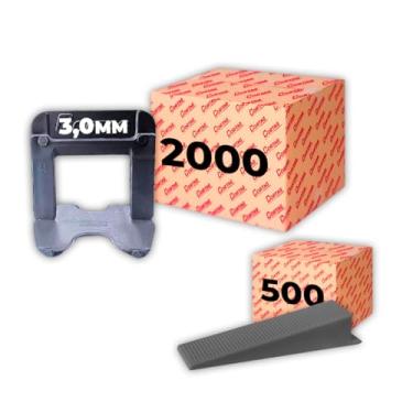 Imagem de Espaçador Nivelador Cortag 3,0 mm Eco C/ 2000 Pçs Cunhas Granel Nivelador Tradicional C/500 Pçs P/Azulejo Cerâmica Porcelanato Profissional - Prata