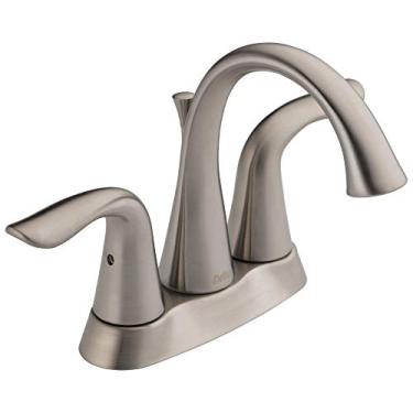 Imagem de Delta Faucet Torneira de banheiro Lahara Centerset Níquel escovado, torneira para pia de banheiro, tecnologia de vedação de diamante, montagem de drenagem de metal, inoxidável 2538-SSMPU-DST