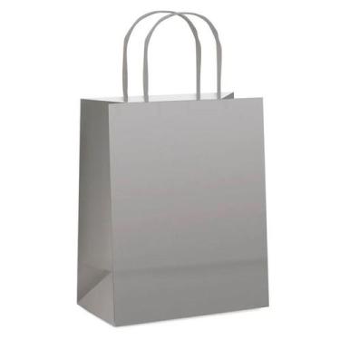 Imagem de Sacola de Papel M 26x19,59,5cm - Prata Fosco - 10 unidades - Cromus - 