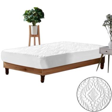 Imagem de Capa colchão solteiro matelado impermeável branco - BELL