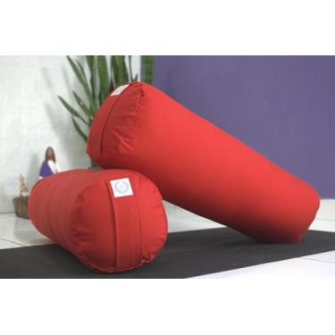 Imagem de Bolster Yoga Almofada Cilindríca - Mandala Yoga, vermelho