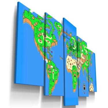 Imagem de Quadros Decorativos Mapa Mario Bros Jogo Quarto  - Loja Wall Frame