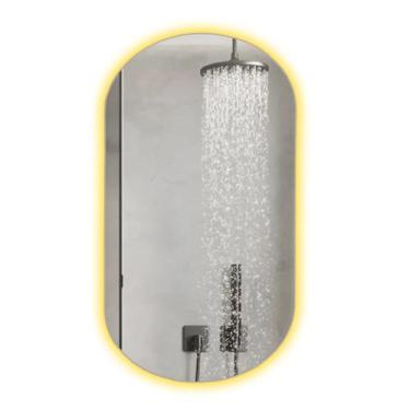 Imagem de Espelho Oval Led Sem Moldura  59x44 cm - VSA, BRANCO QUENTE FONTE