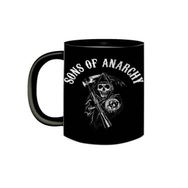 Imagem de Caneca de Porcelana Preta Sons Of Anarchy Samcro SOA 325mL - LaVince