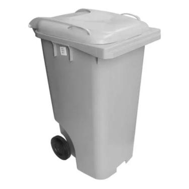 Imagem de Conteiner Lixeira Plastico 120 Litros Com Rodas De 200mm - JSN, Branco