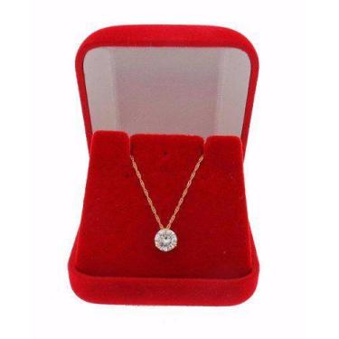 Imagem de Cordão Corrente Singapura 40cm Pingente Ponto de Luz Galeria Ouro 18k 