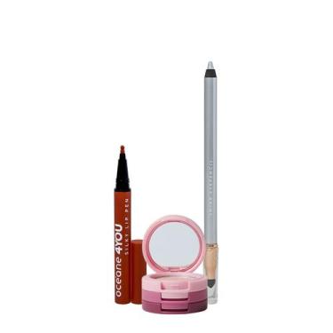 Imagem de Kit Océane 4you Sombra Rose Sparkle Lip Pen Mauve e Lápis para Olhos (