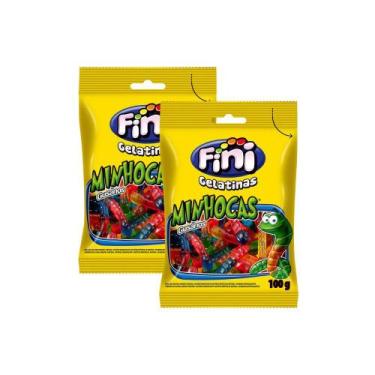 Imagem de Kit 2 Balas de Gelatina Fini Minhocas Sortidas 100g