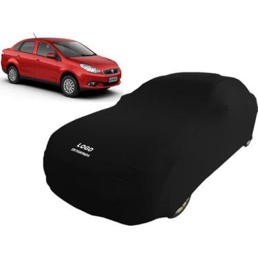 Imagem de Capa Para Cobrir Carro Fiat Grand Siena Tecido Helanca - Mz, Preta