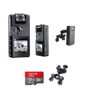 Imagem de Mini Câmera Espiã Camuflada Tela Display 32gb Com Suporte - Mike Shop