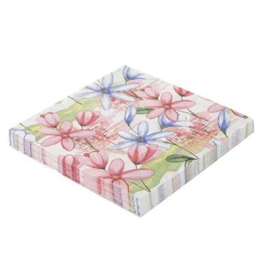 Imagem de Guardanapo de Papel Folha Dupla Floral 32x32 cm Silver Festas - Inspir