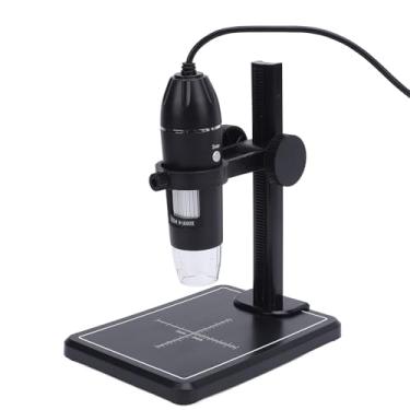 Imagem de Microscópio, Microscópio Digital LCD 1600X, Lupa Portátil USB 1080P Com 8 Luzes LED Ajustáveis ​​e Suporte, para Reparo de PCB, Exame de Joias
