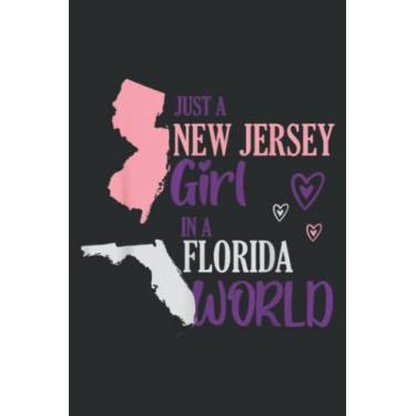 Imagem de Proud Girl Design Just a New Jersey Girl in a Florida World: Ruled Notebook, Lined Journal with 6" x 9", 100 Pages and Matte Finish Cover, Perfect for School, Office & Home